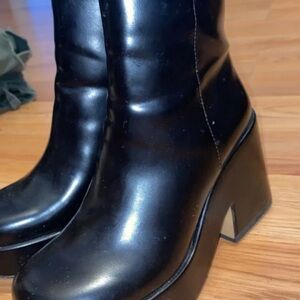 H&M Black Platform Ankle Boots